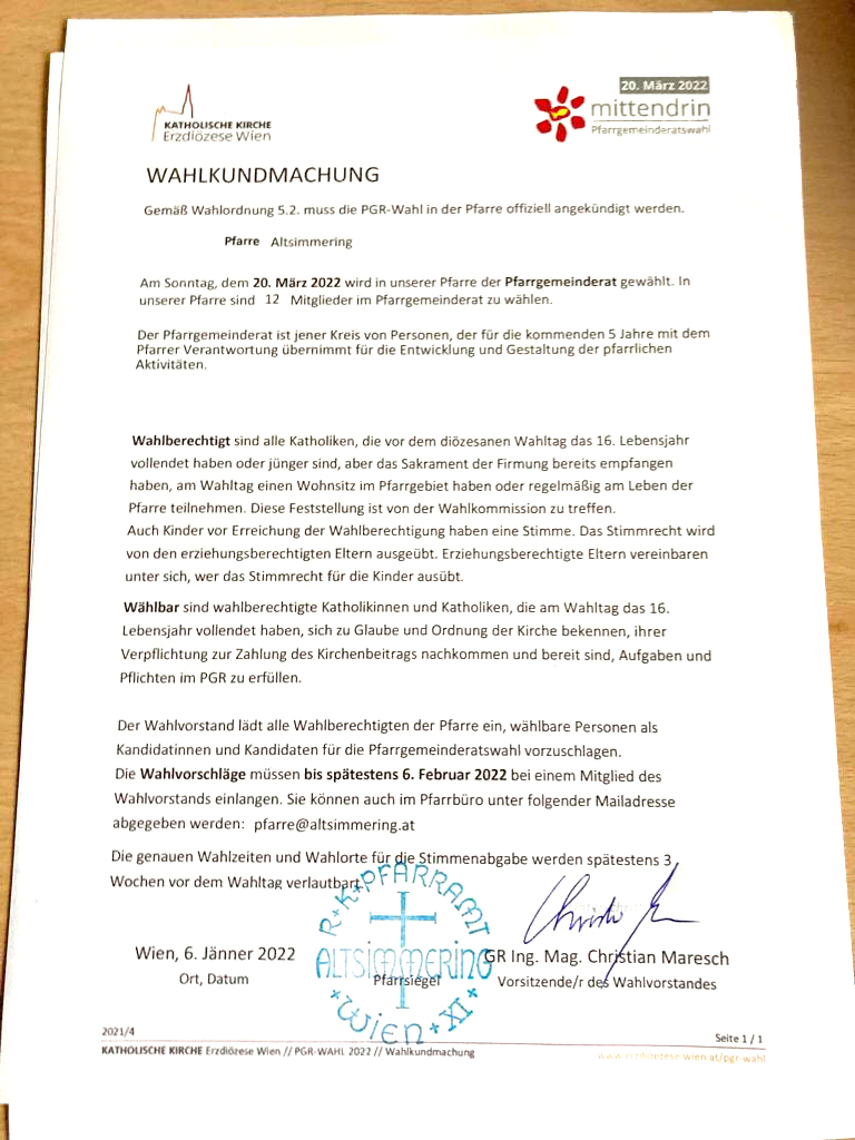 � Pfarre Altsimmering